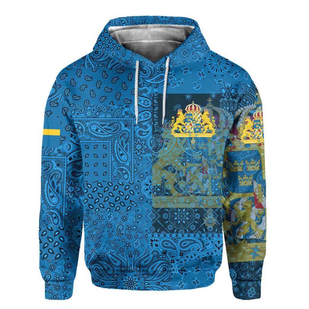 Sweden Hoodie Paisley Flag And Skull Style 2