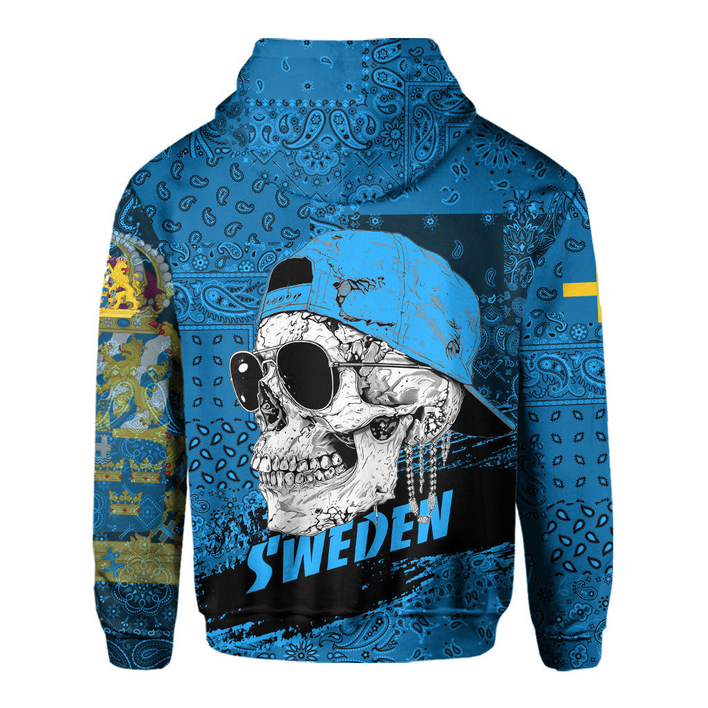 Sweden Hoodie Paisley Flag And Skull Style 3