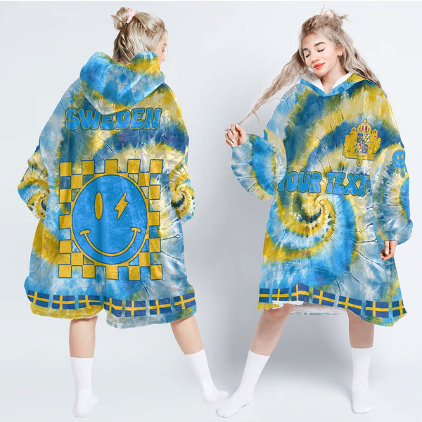 Sweden Hoodie Blanket Custom Tie Dye Style 1