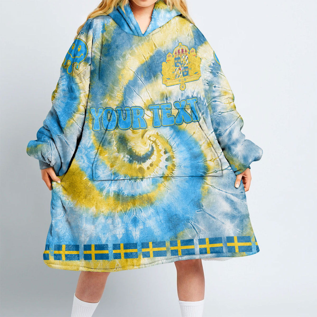 Sweden Hoodie Blanket Custom Tie Dye Style 2