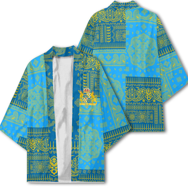 Sweden Kimono Flag And Paisley Basic Style 1