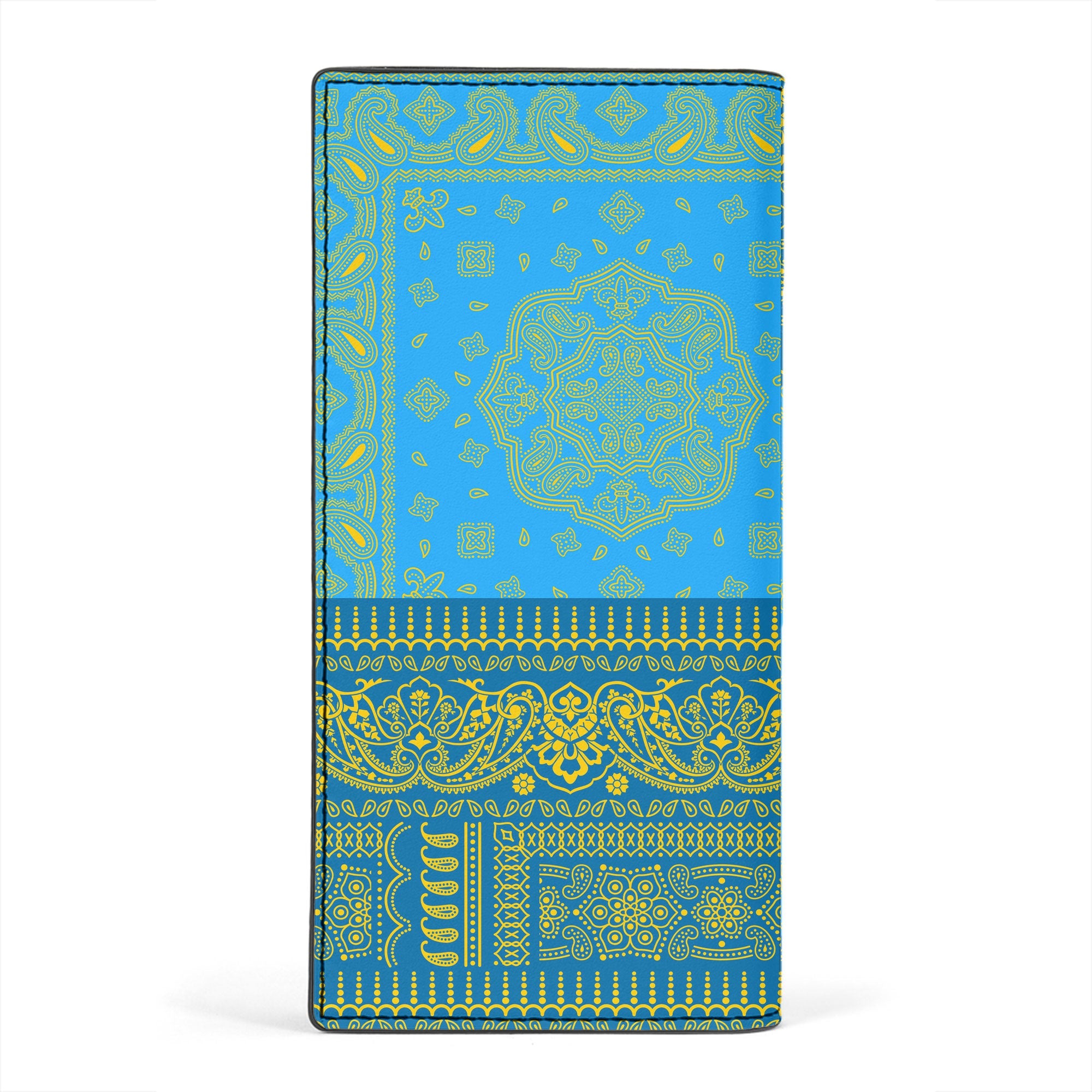 Sweden Leather Wallet Flag And Paisley Basic Style 2