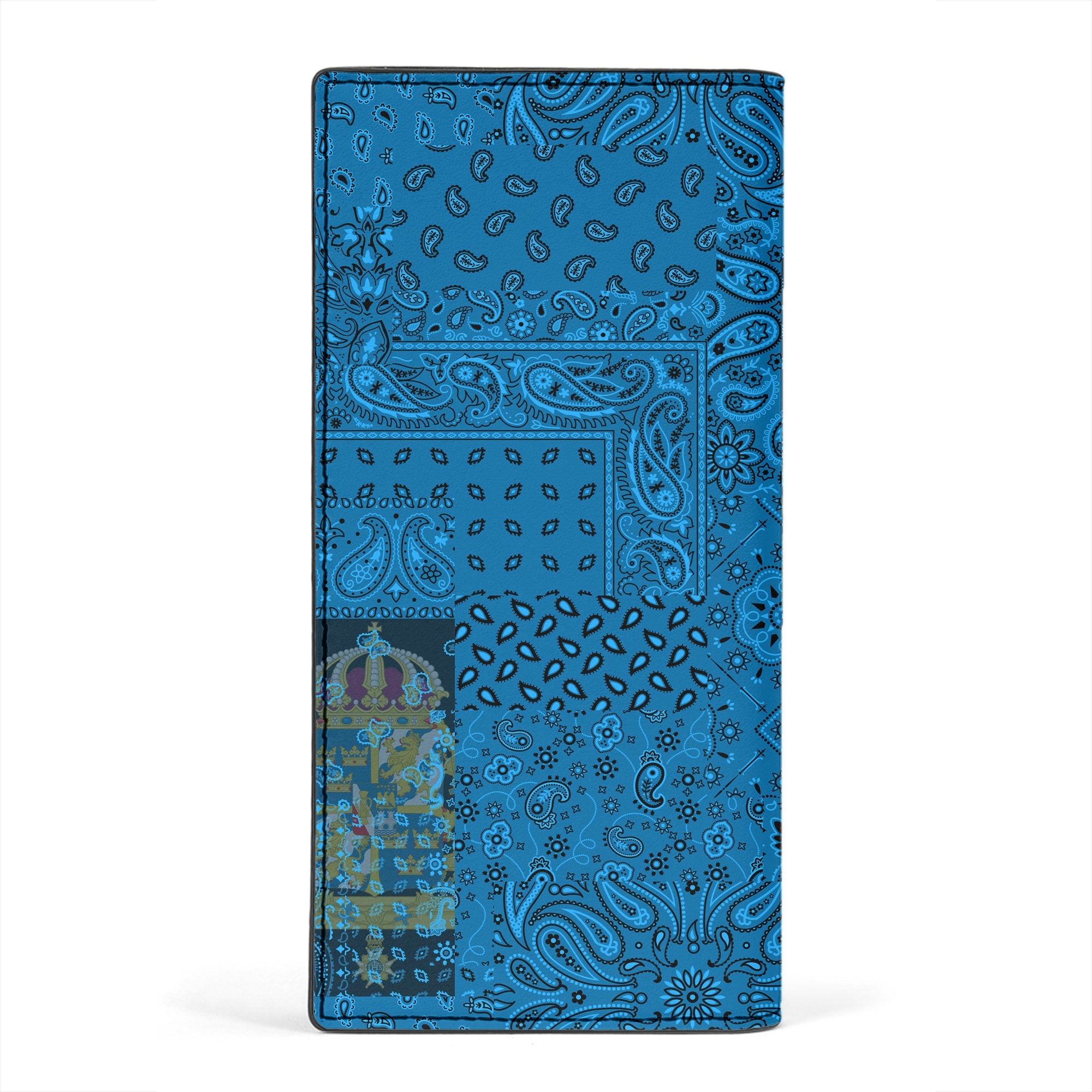 Sweden Leather Wallet Paisley Flag And Skull Style 2