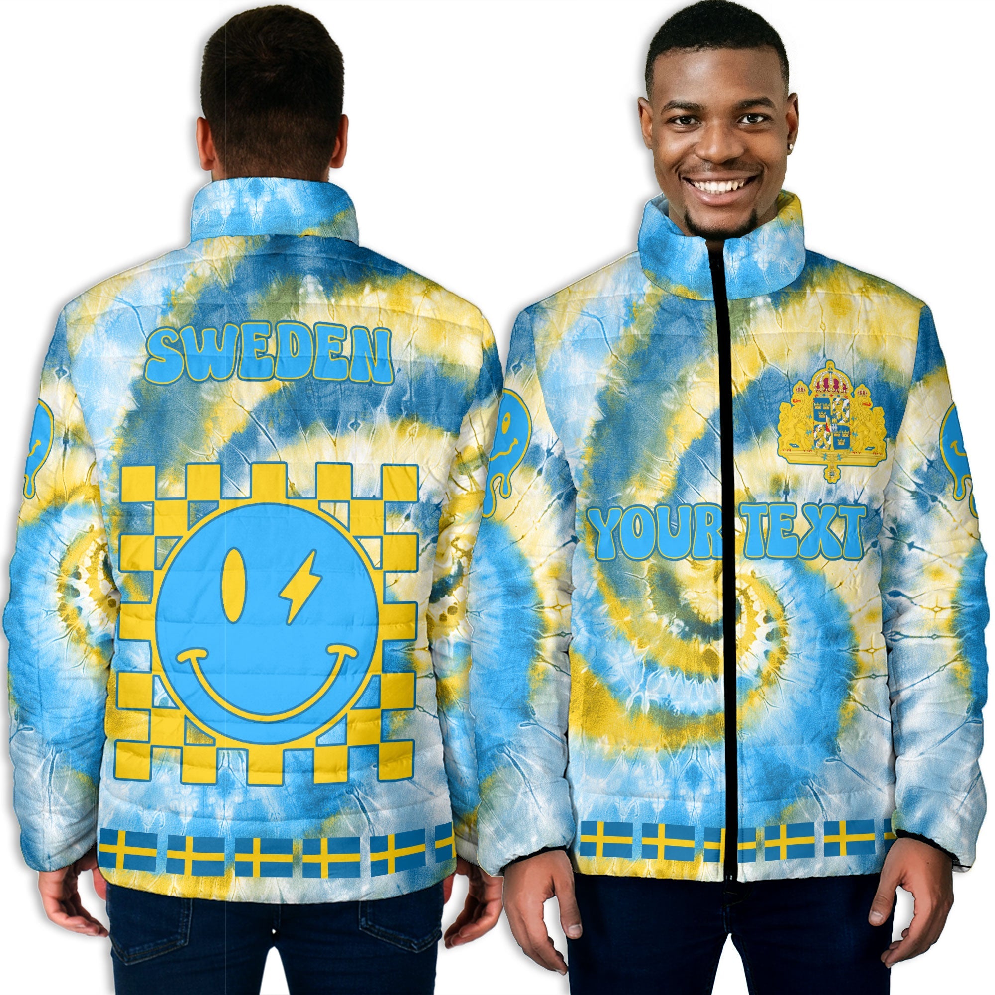 Sweden Men Padded Jacket Custom Tie Dye Style 3