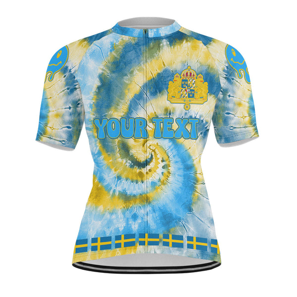 Sweden Men Cycling Jersey Custom Tie Dye Style 1