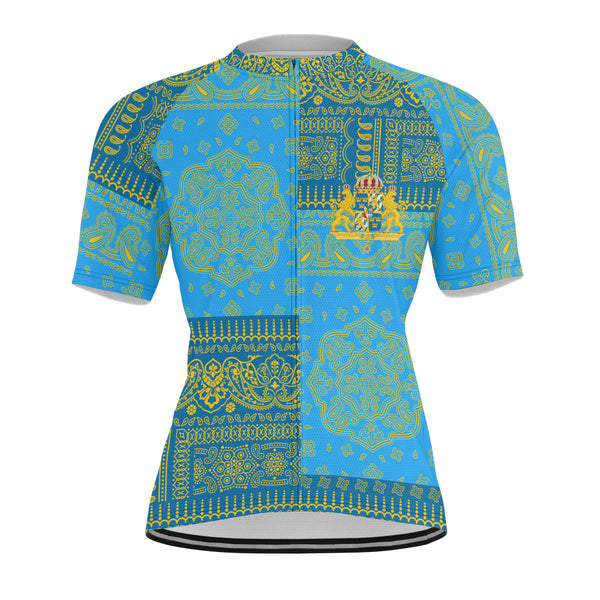 Sweden Men Cycling Jersey Flag And Paisley Basic Style 1