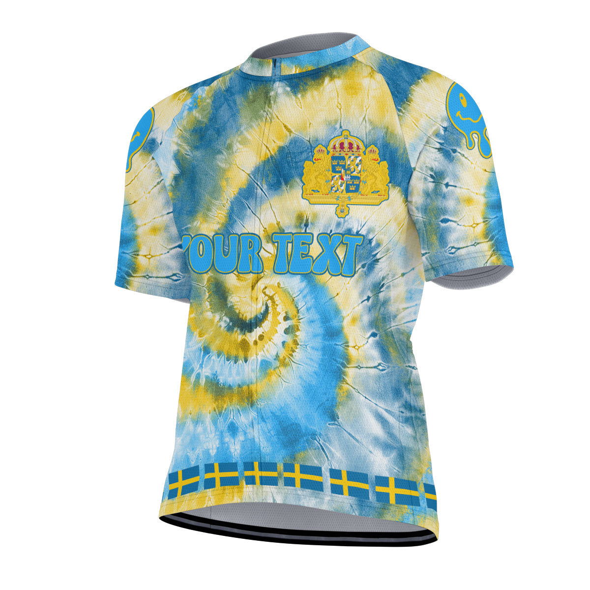 Sweden Men Cycling Jersey Custom Tie Dye Style 2