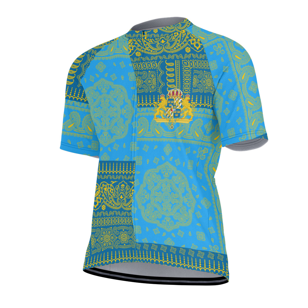 Sweden Men Cycling Jersey Flag And Paisley Basic Style 2