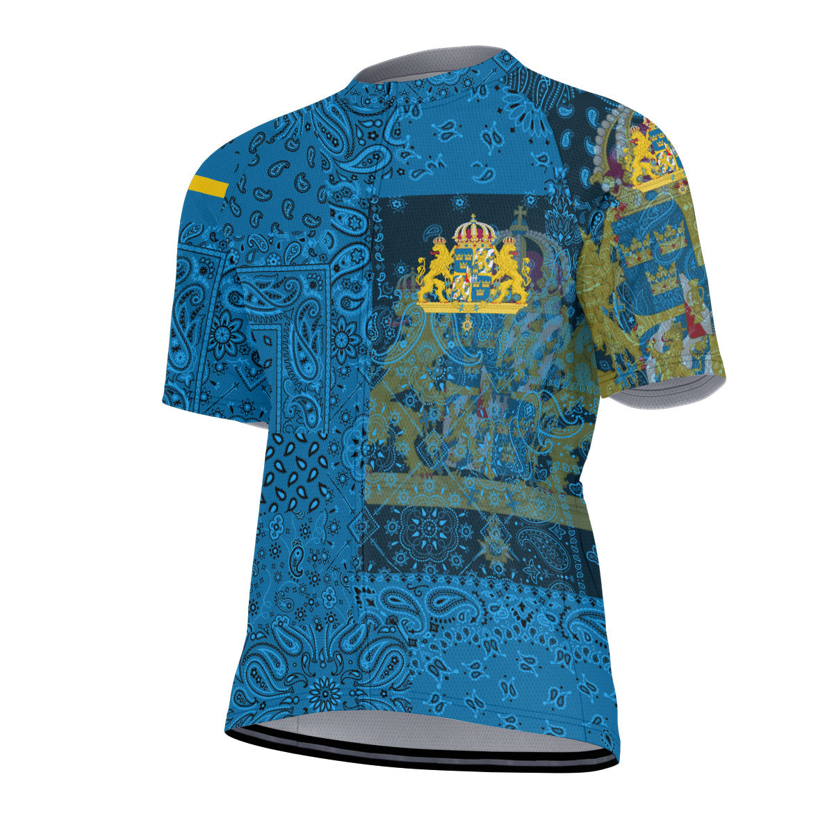 Sweden Men Cycling Jersey Paisley Flag And Skull Style 2