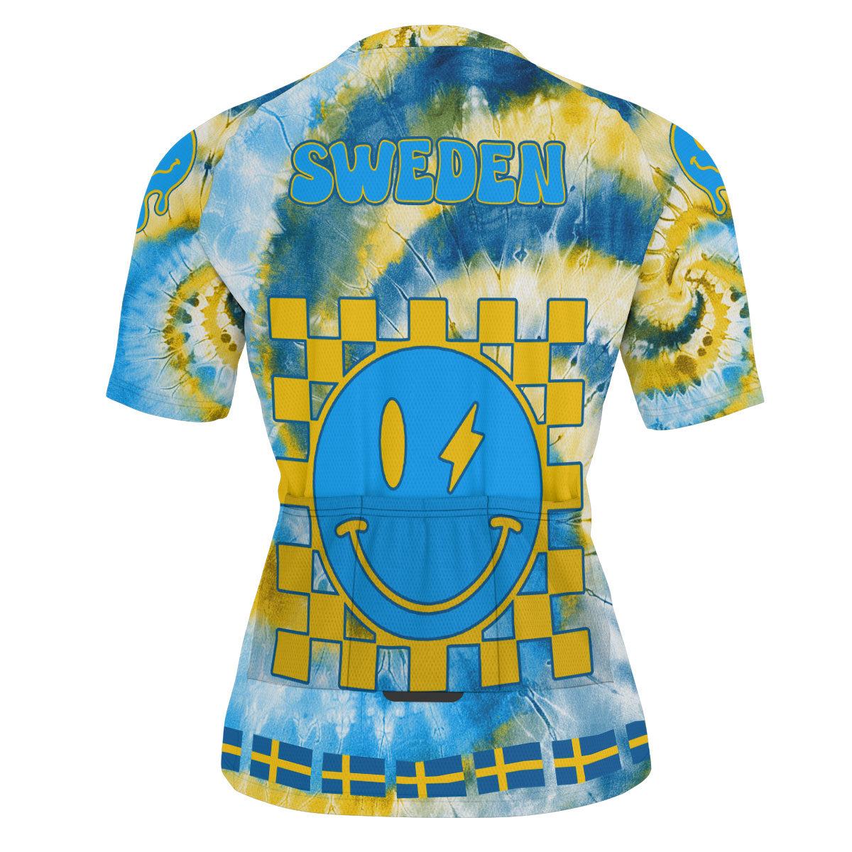 Sweden Men Cycling Jersey Custom Tie Dye Style 3