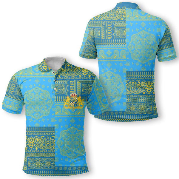 Sweden Polo Shirt Flag And Paisley Basic Style 1