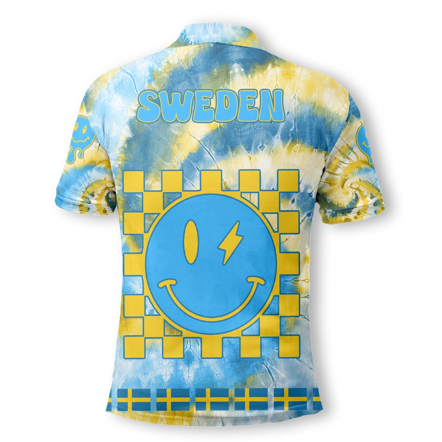 Sweden Polo Shirt Custom Tie Dye Style 3