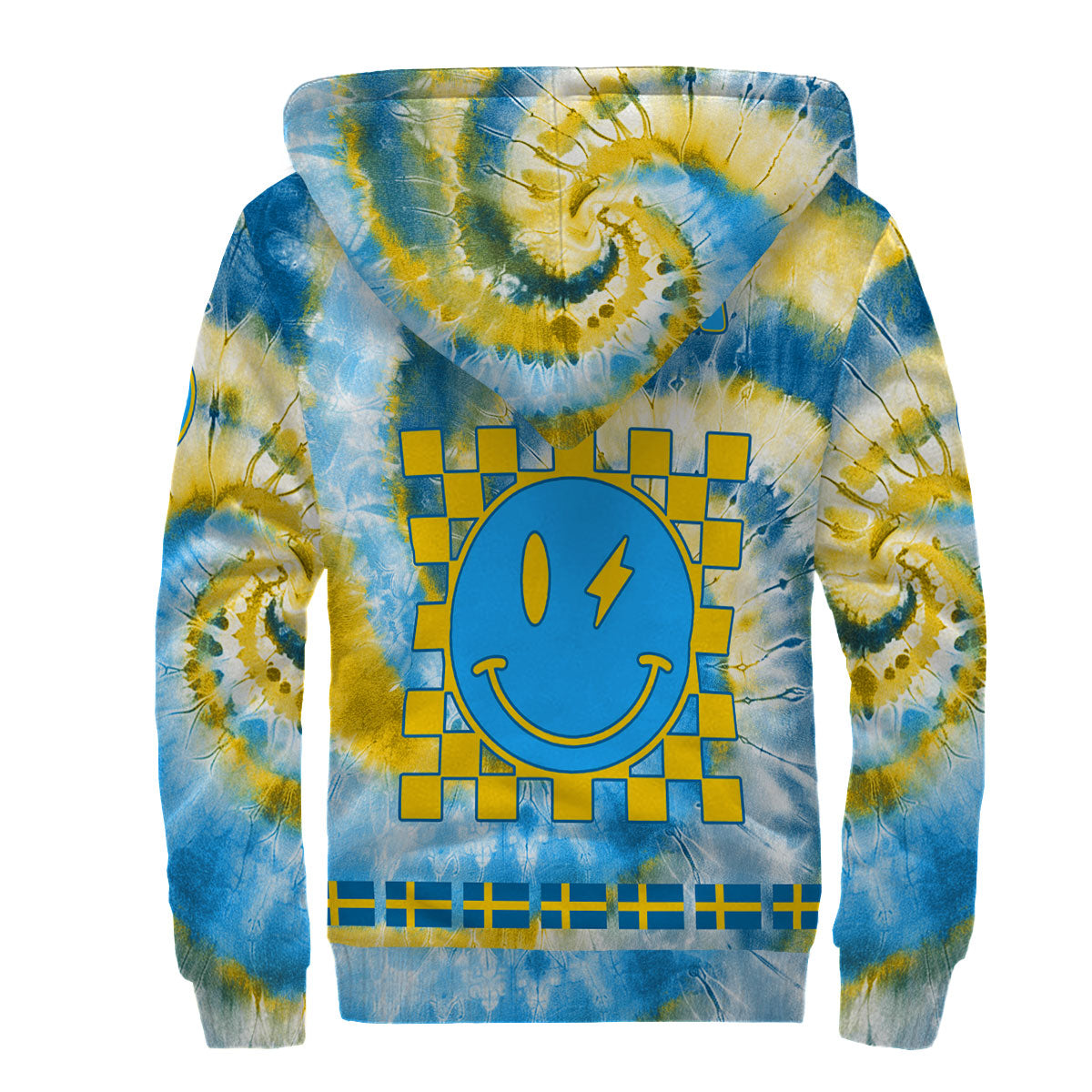 Sweden Sherpa Hoodie Custom Tie Dye Style 2