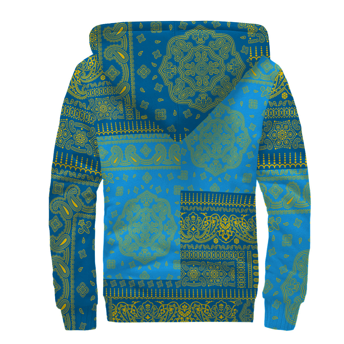 Sweden Sherpa Hoodie Flag And Paisley Basic Style 2