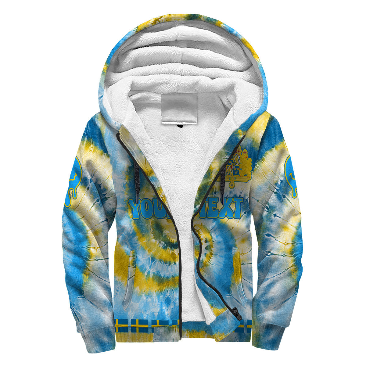 Sweden Sherpa Hoodie Custom Tie Dye Style 3