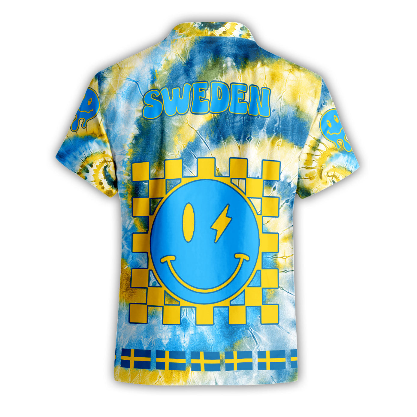 Sweden Short Sleeve Shirt Custom Tie Dye Style 2