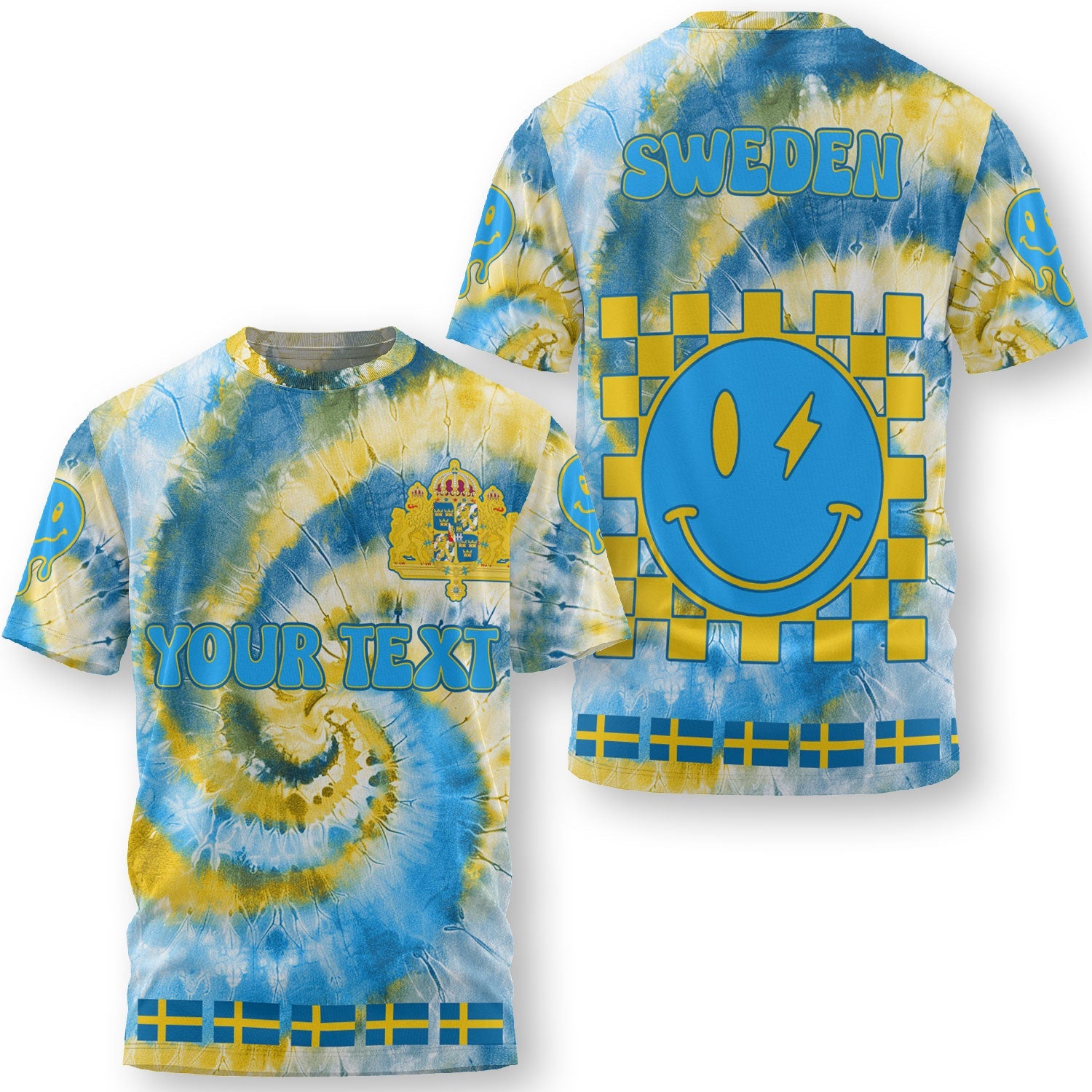 Sweden T Shirt Custom Tie Dye Style 3