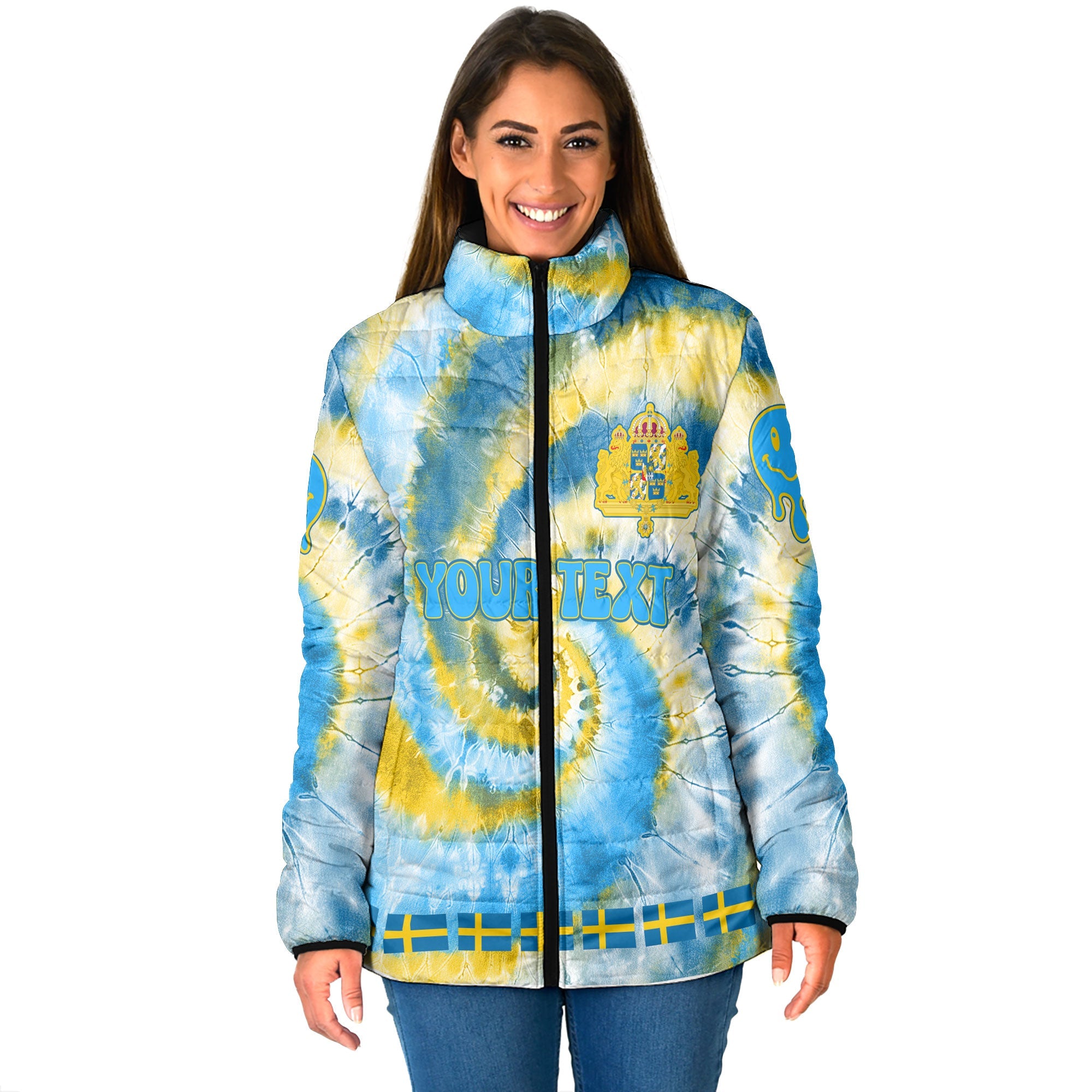 Sweden Women Padded Jacket Custom Tie Dye Style 1