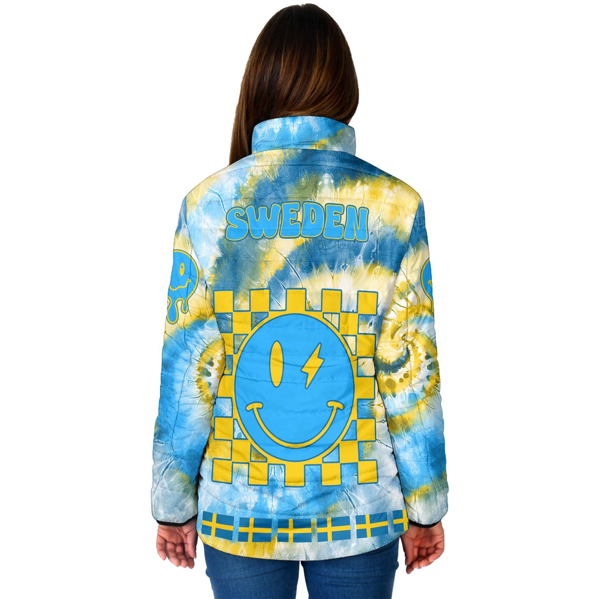 Sweden Women Padded Jacket Custom Tie Dye Style 2