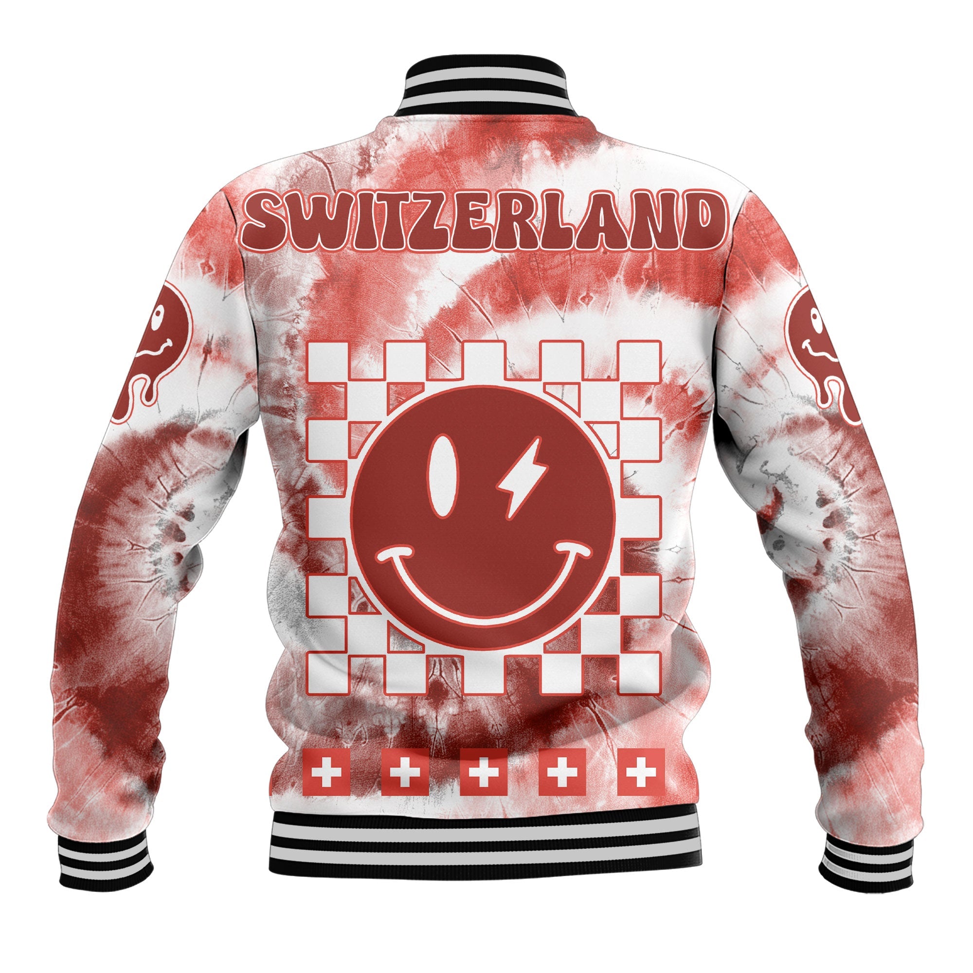 Switzerland Baseball Jacket Custom Tie Dye Style 3