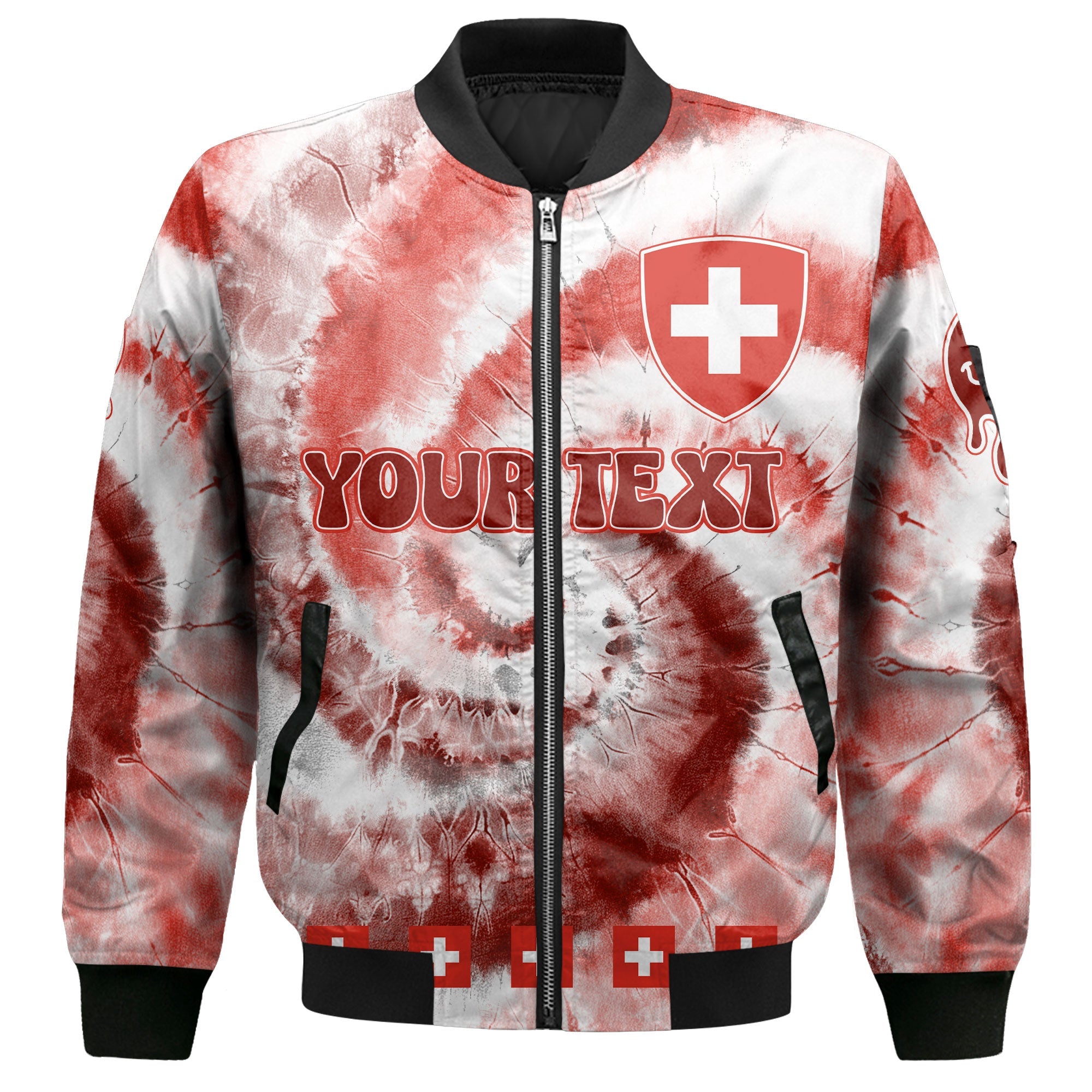 Switzerland Bomber Jacket Custom Tie Dye Style 2