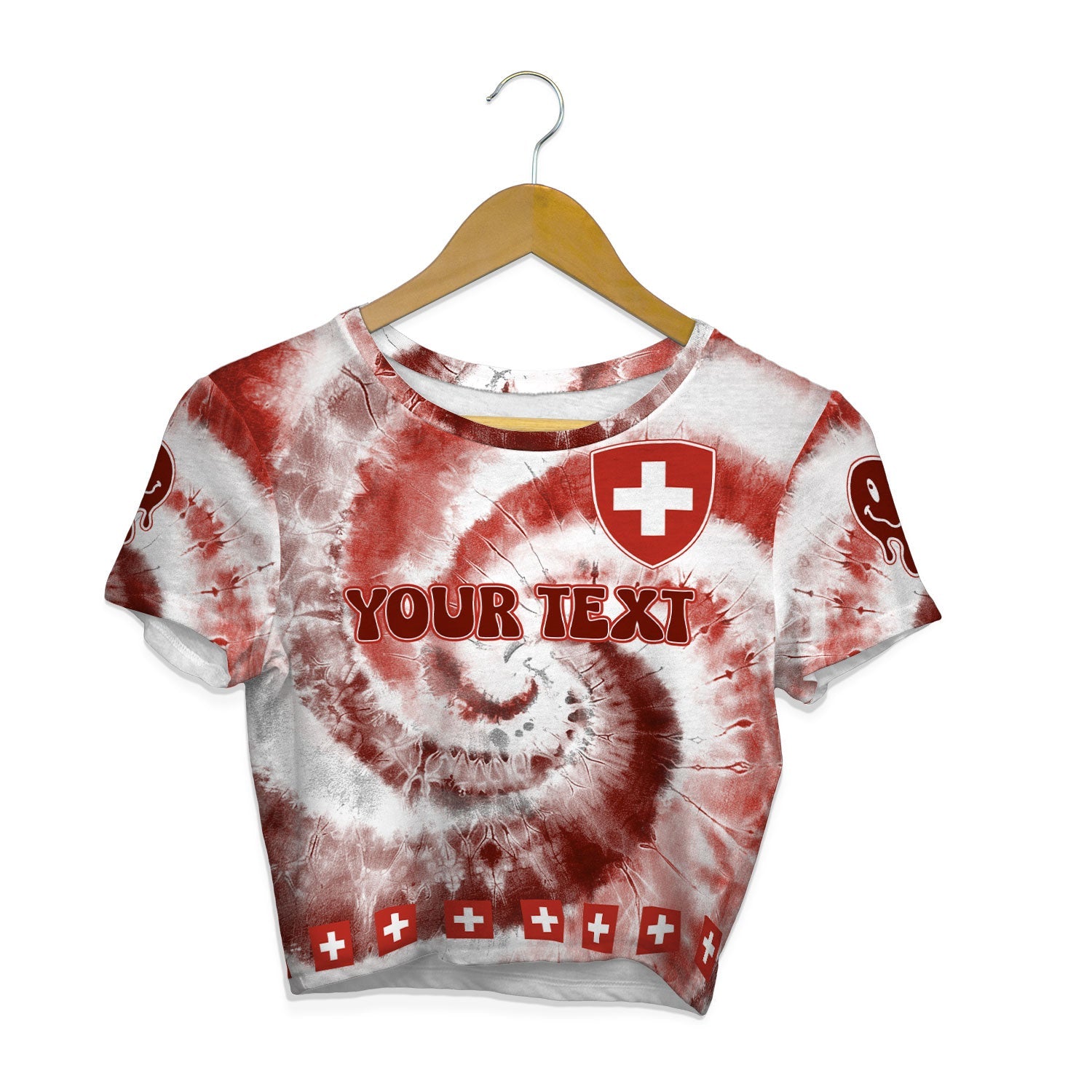 Switzerland Croptop T Shirt Custom Tie Dye Style 1