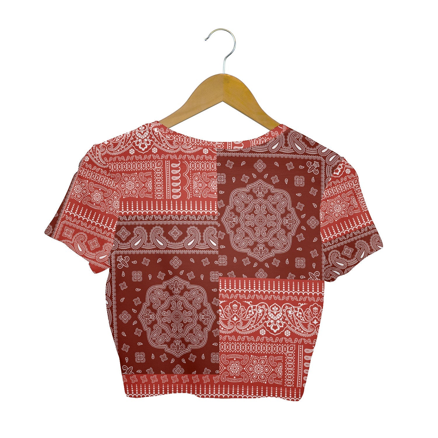 Switzerland Croptop T Shirt Flag And Paisley Basic Style 2