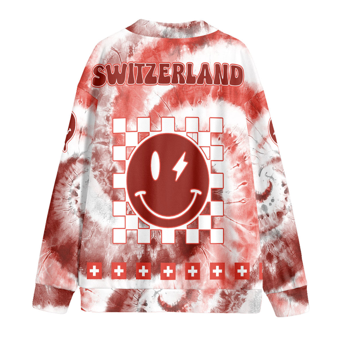 Switzerland Fleece Cardigan Custom Tie Dye Style 2