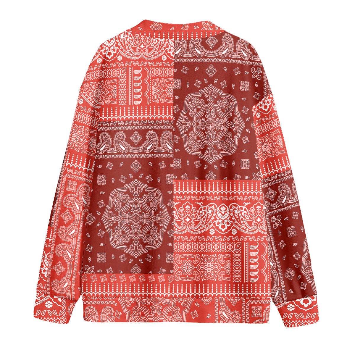 Switzerland Fleece Cardigan Flag And Paisley Basic Style 2