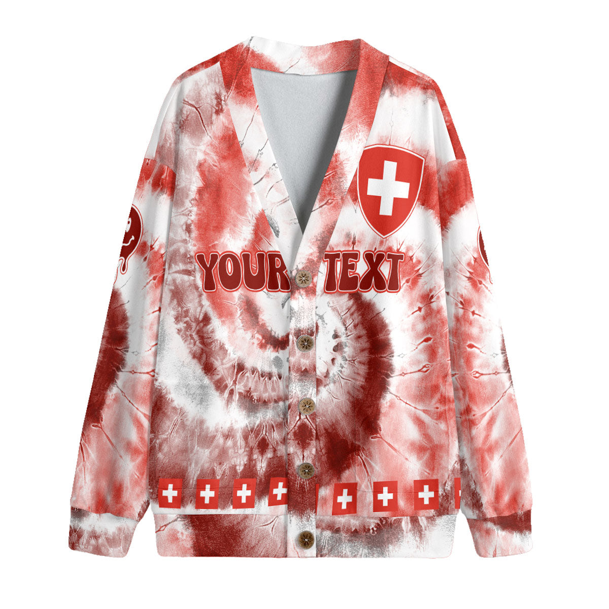 Switzerland Fleece Cardigan Custom Tie Dye Style 4