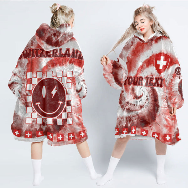 Switzerland Hoodie Blanket Custom Tie Dye Style 1