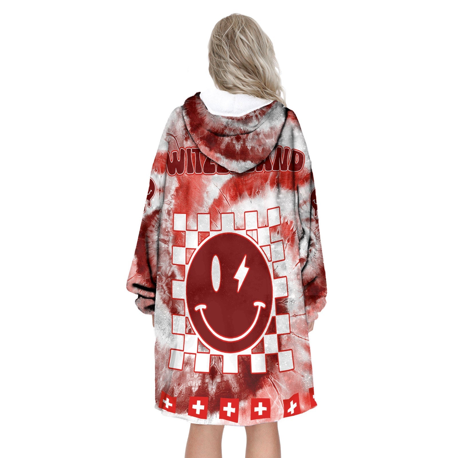 Switzerland Hoodie Blanket Custom Tie Dye Style 3