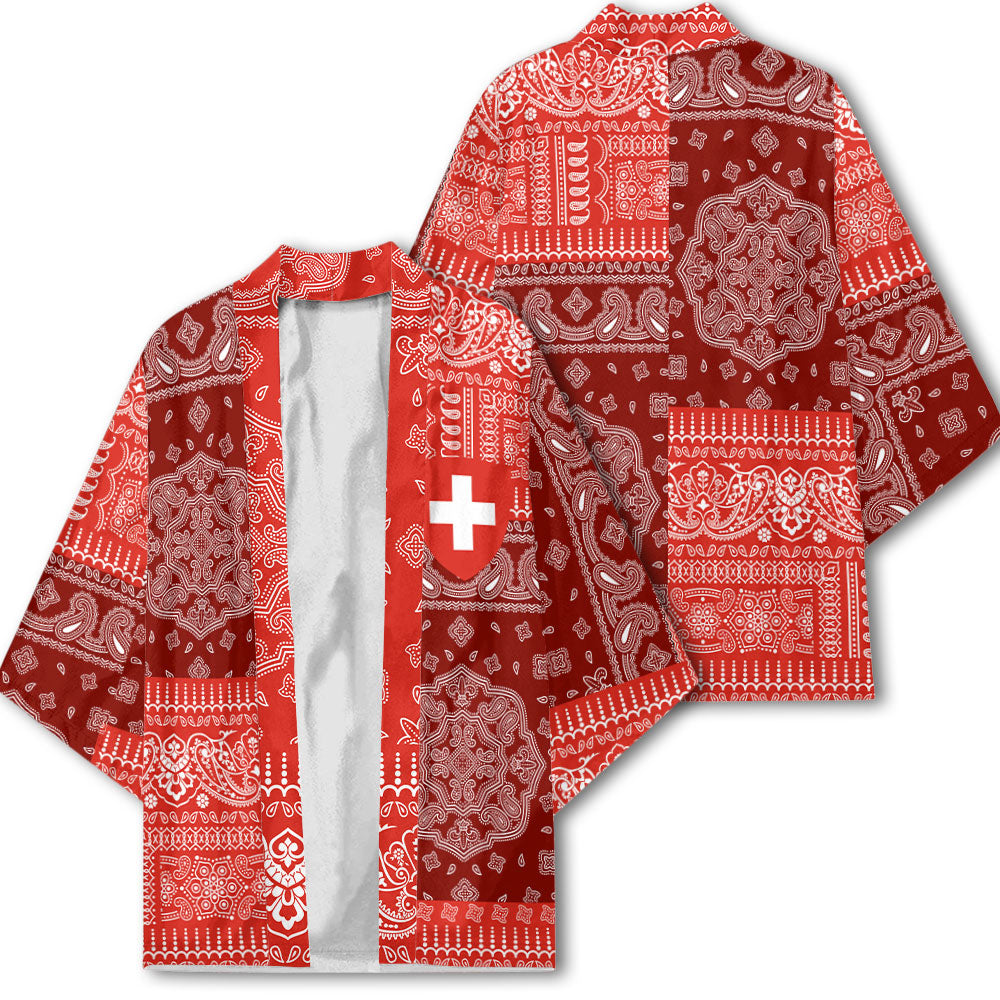 Switzerland Kimono Flag And Paisley Basic Style 1