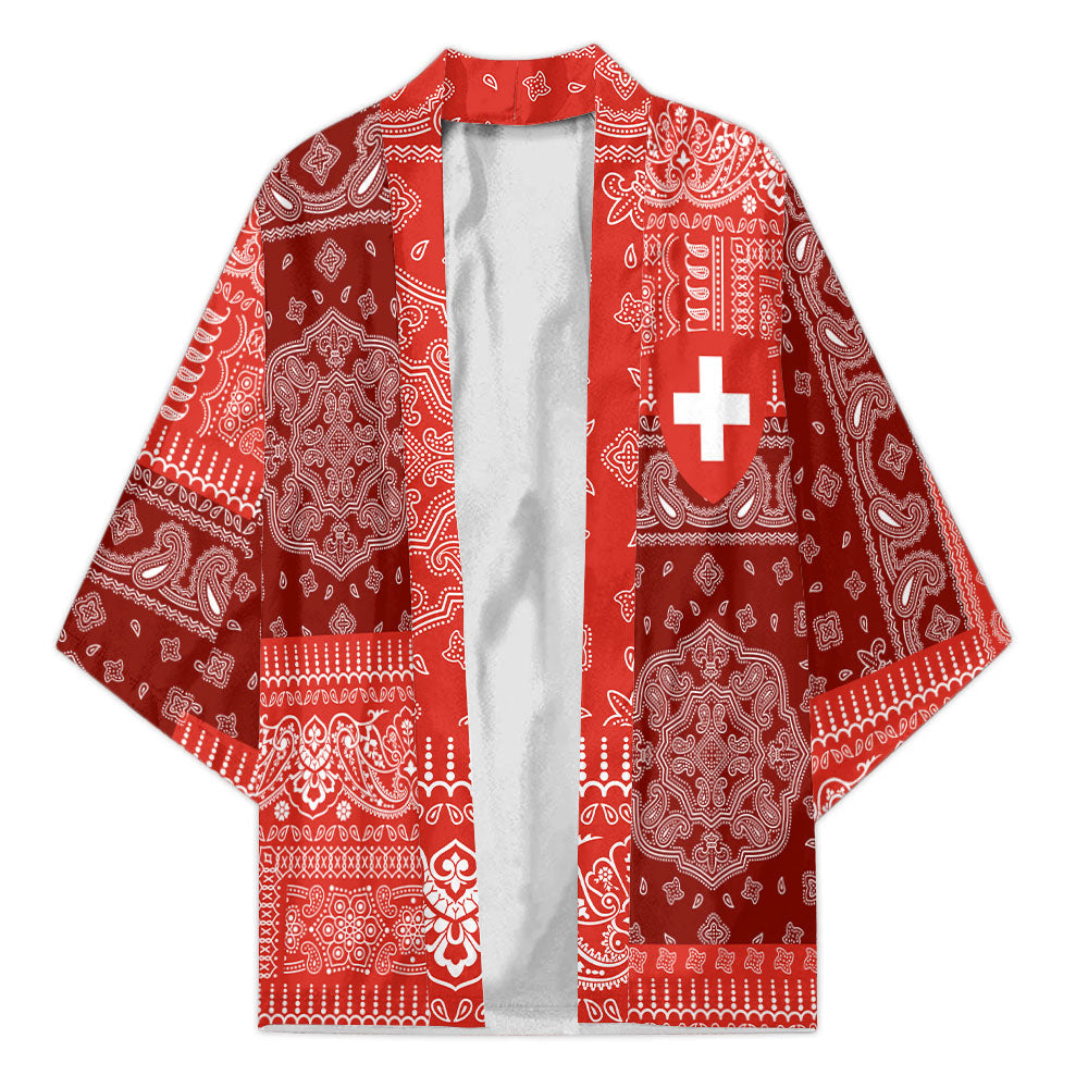 Switzerland Kimono Flag And Paisley Basic Style 2