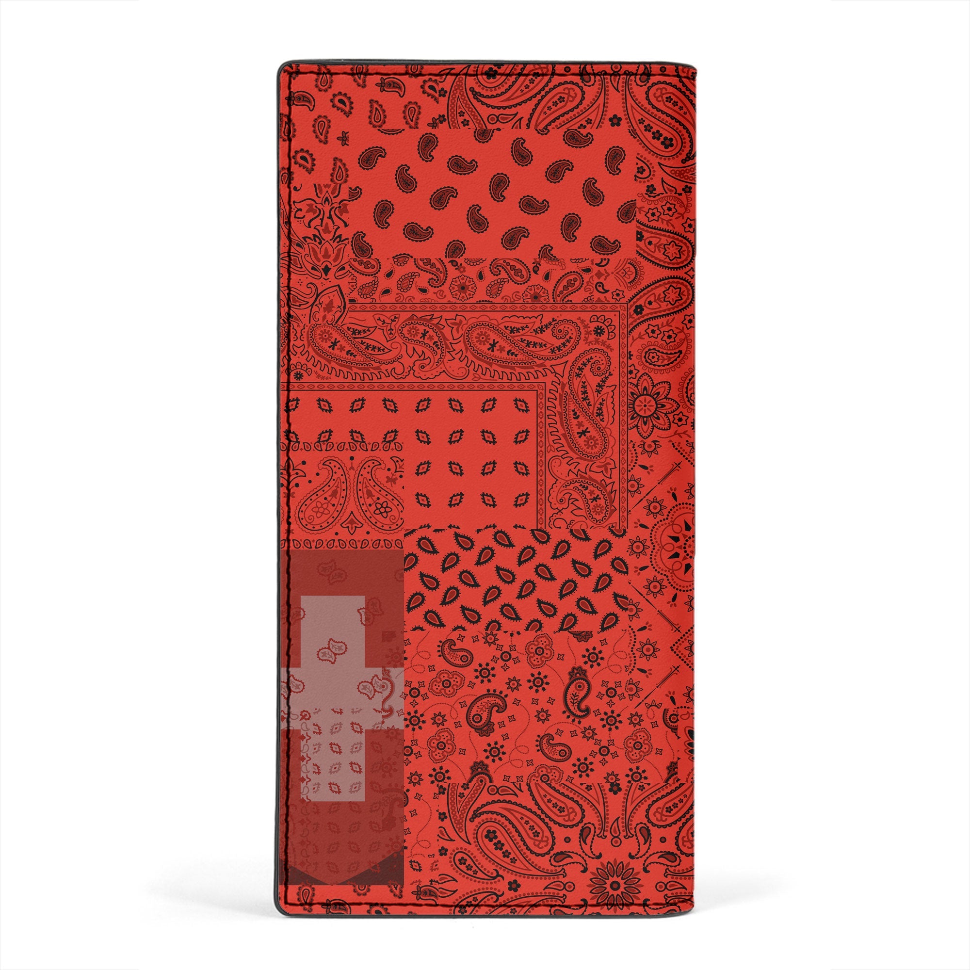 Switzerland Leather Wallet Paisley Flag And Skull Style 2