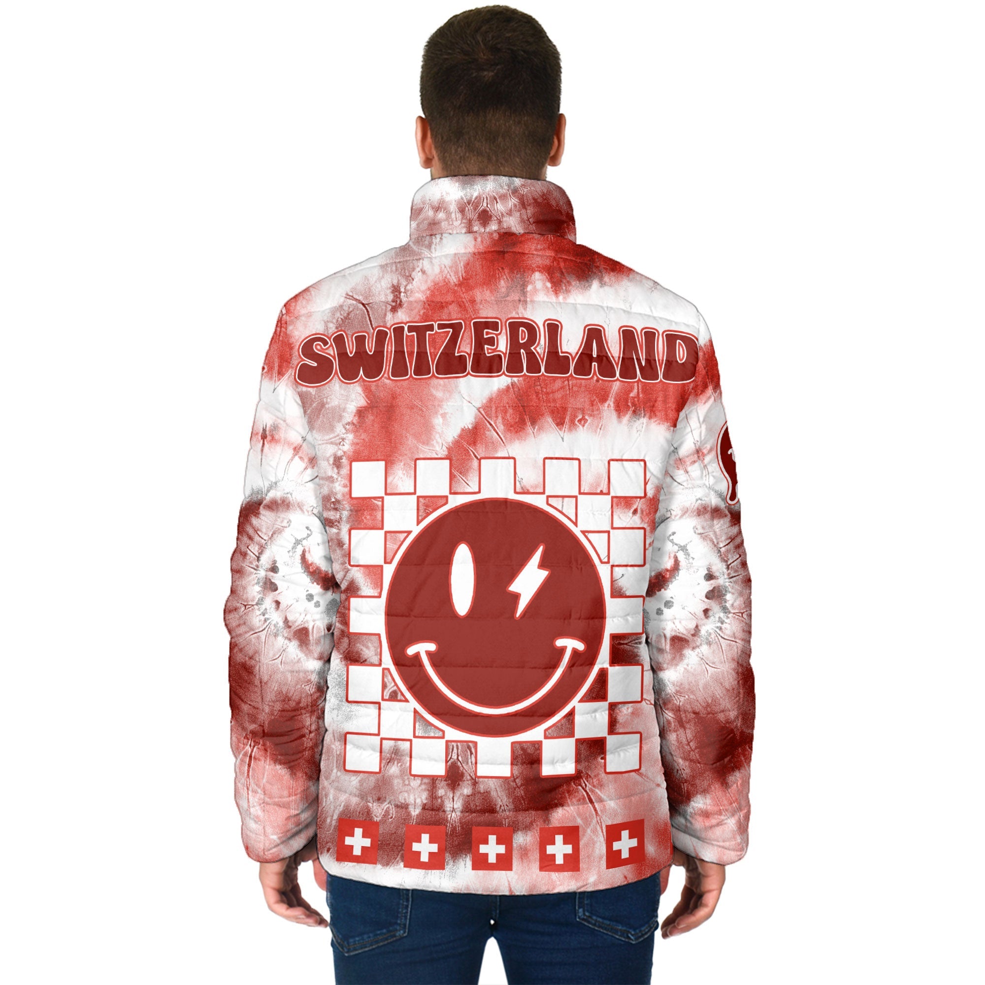 Switzerland Men Padded Jacket Custom Tie Dye Style 2