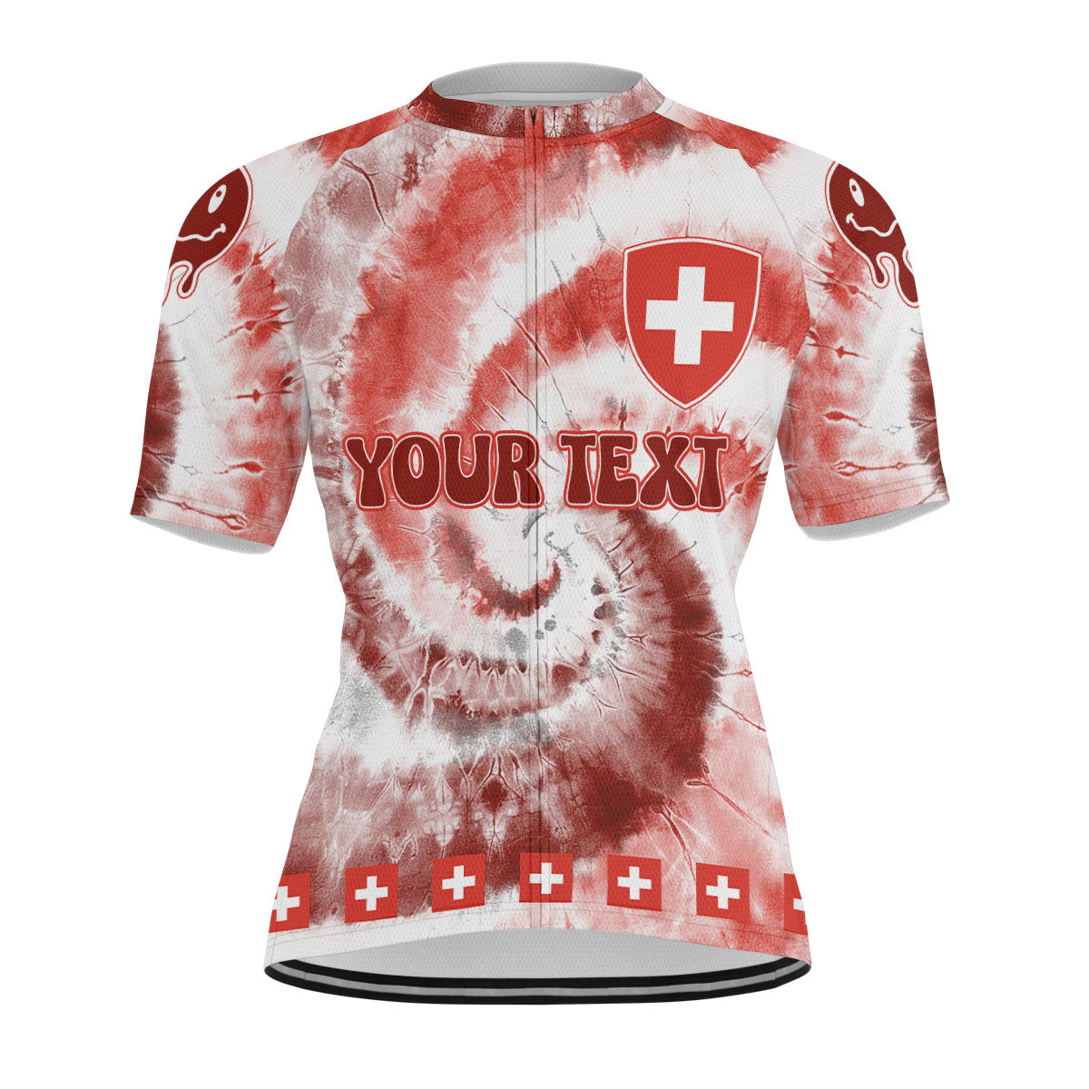 Switzerland Men Cycling Jersey Custom Tie Dye Style 1