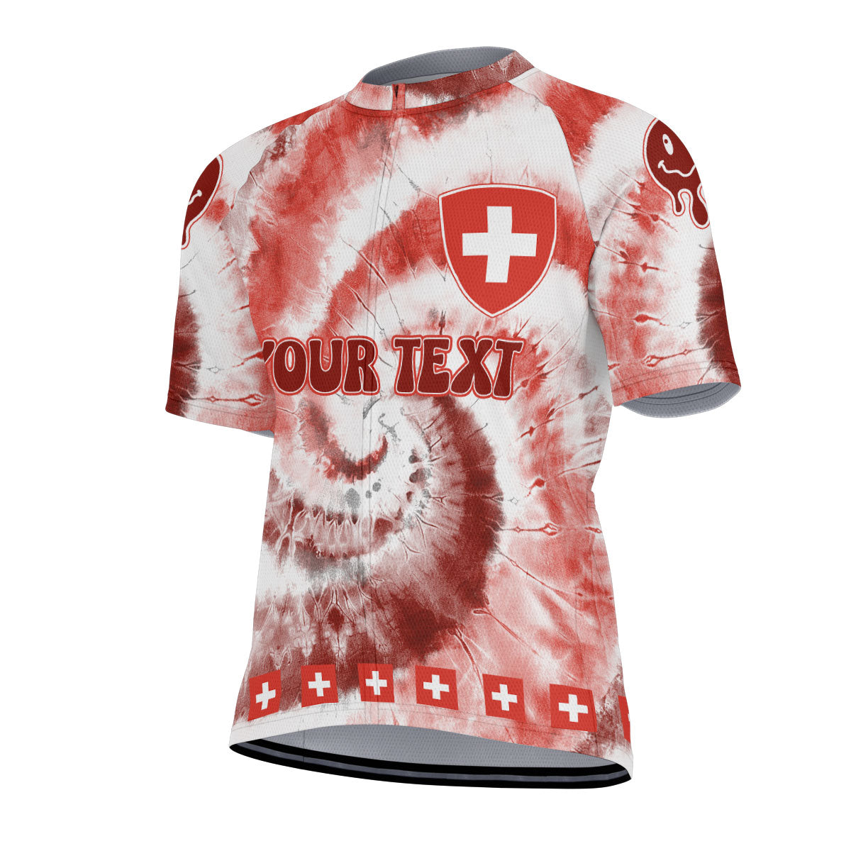 Switzerland Men Cycling Jersey Custom Tie Dye Style 2