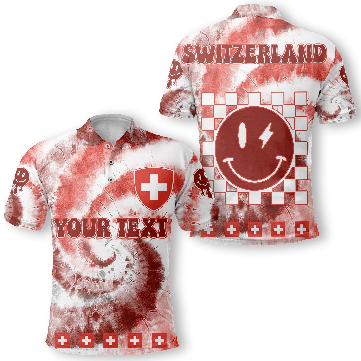 Switzerland Polo Shirt Custom Tie Dye Style 1