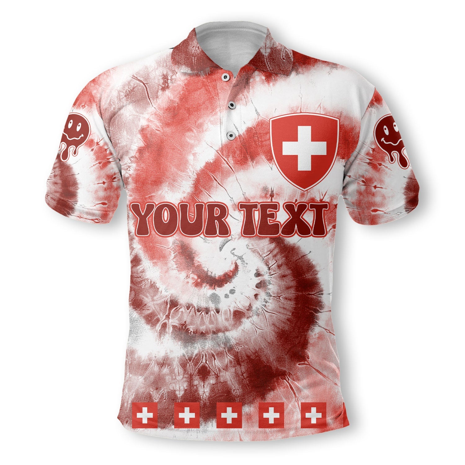 Switzerland Polo Shirt Custom Tie Dye Style 2