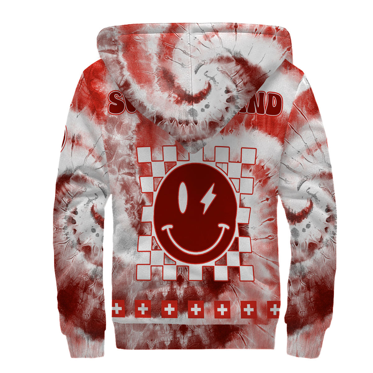 Switzerland Sherpa Hoodie Custom Tie Dye Style 2