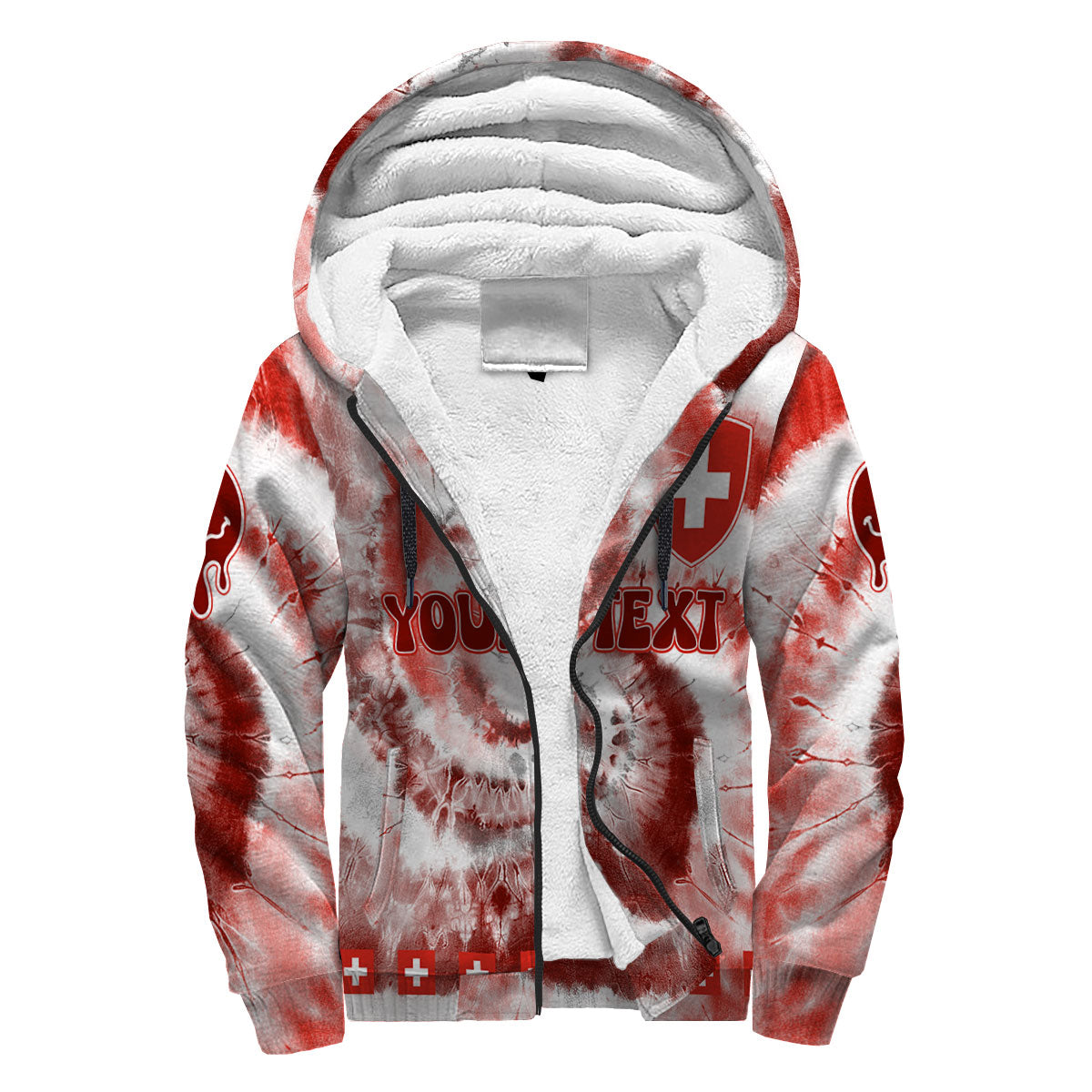 Switzerland Sherpa Hoodie Custom Tie Dye Style 3