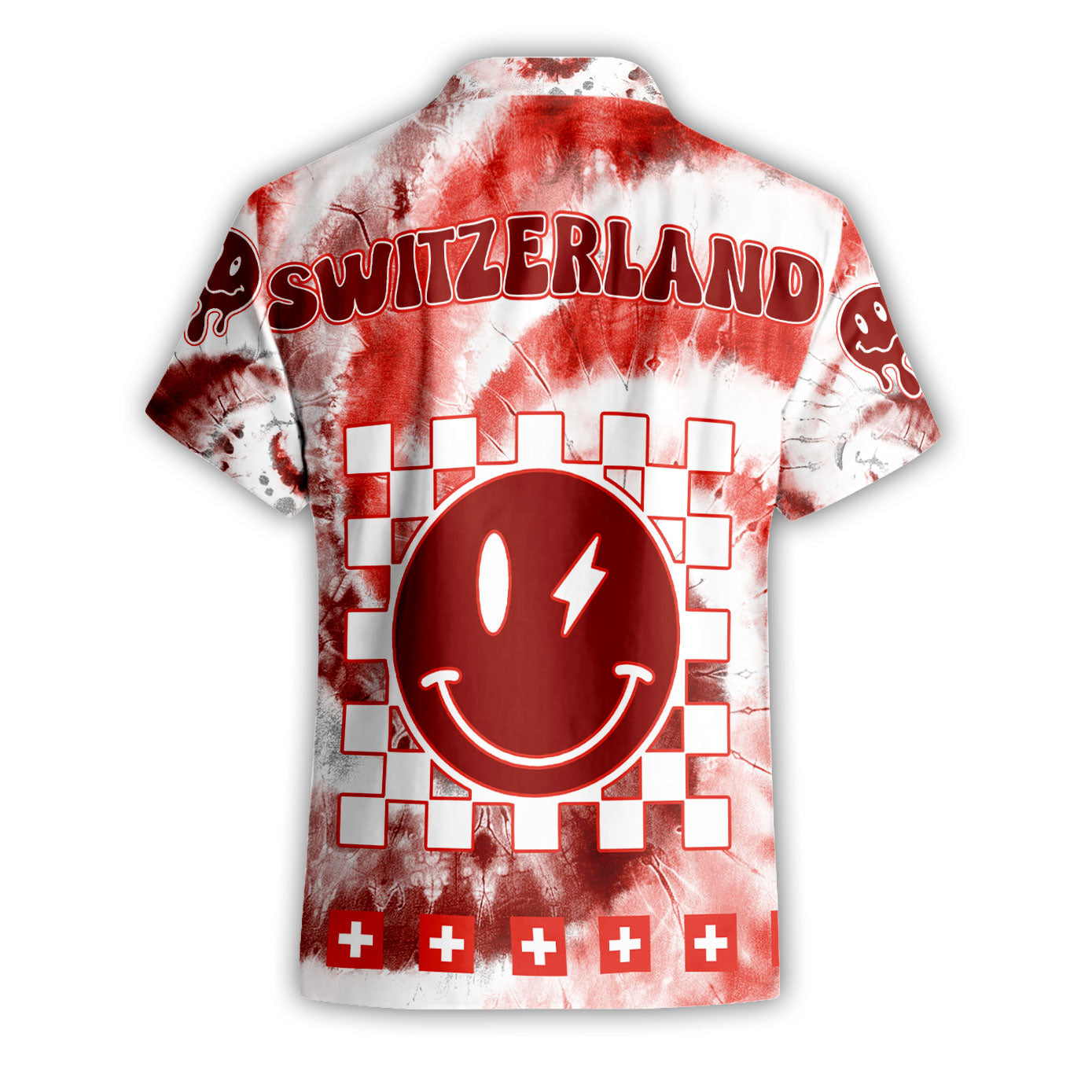 Switzerland Short Sleeve Shirt Custom Tie Dye Style 2