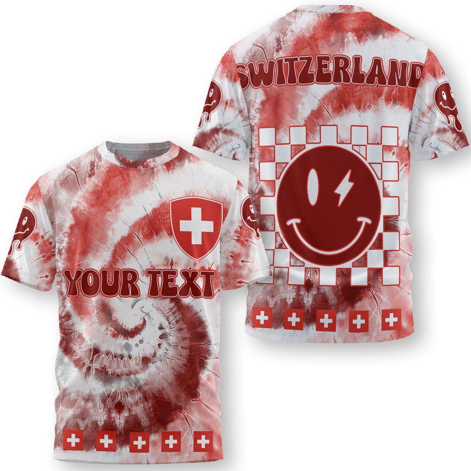 Switzerland T Shirt Custom Tie Dye Style 3