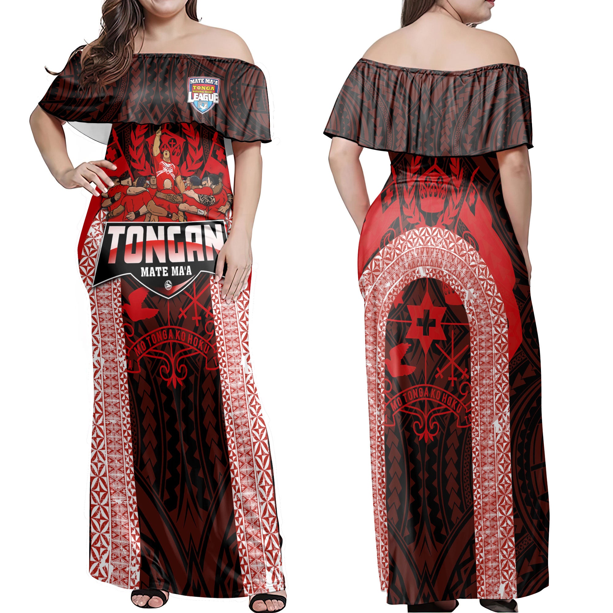 Custom Tonga Mate Ma'a Rugby League Hawaiian Dress & Shirt Matching Couple