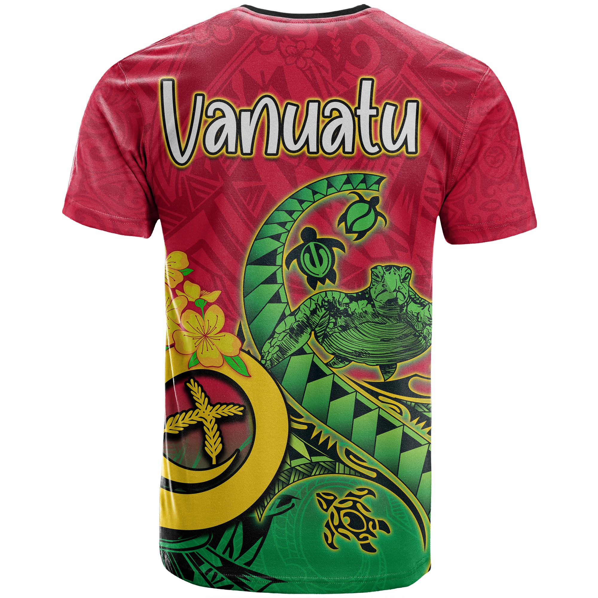 Vanuatu T Shirt Polynesian Happy Independence Day Fresh Life Turtle Wave - LH1