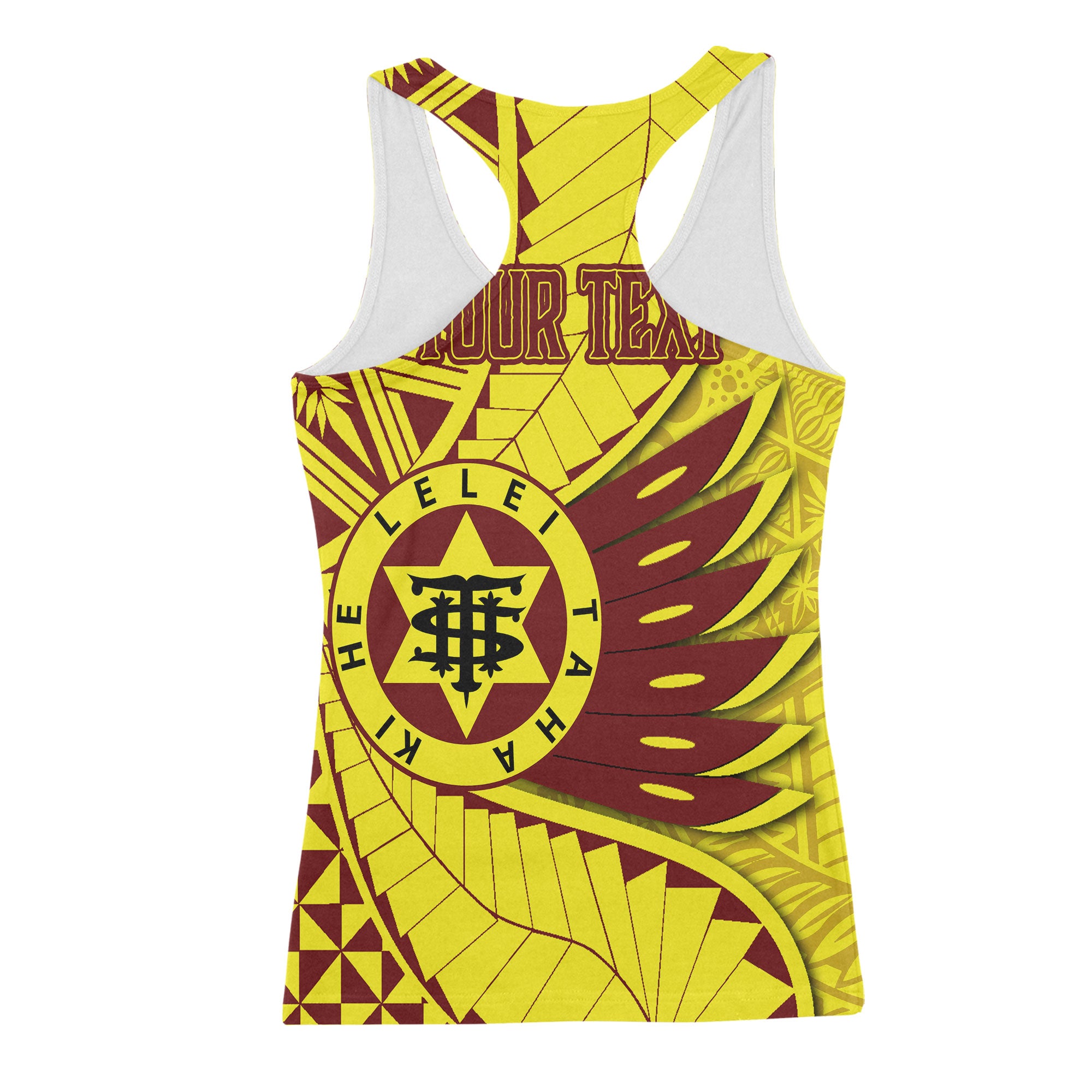 Custom Tonga High School Racerback Tank Tonga Golden Style