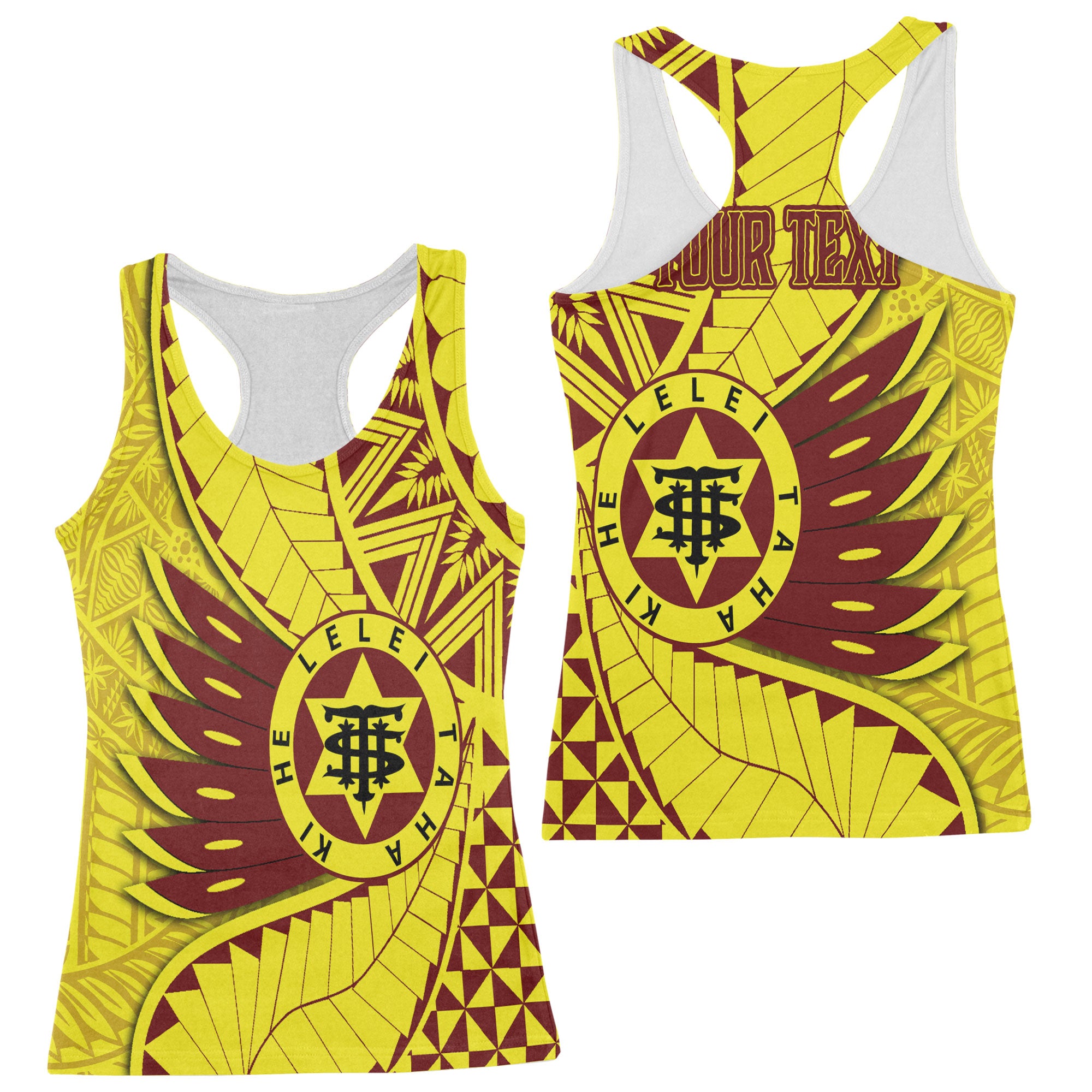 Custom Tonga High School Racerback Tank Tonga Golden Style