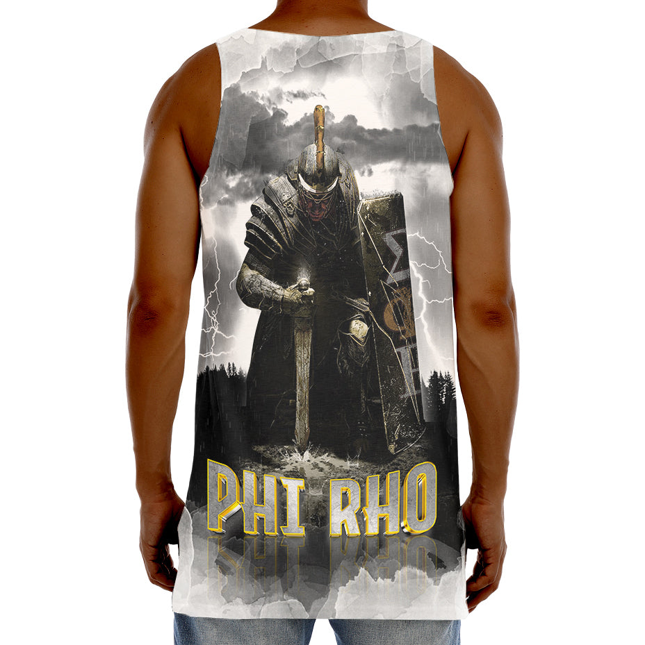 Sigma Phi Rho Tank Top White Phi Rho Gladiator Style