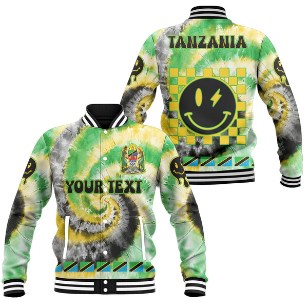 Tanzania Baseball Jacket Custom Tie Dye Style 1